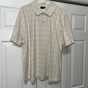 Van Heusen Cream Polo with Light Tan Windowpane